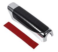 Couvercle de frein à main en fibre de carbone ABS chromé de qualité supérieure, protecteur de décoration de frein à main de voiture de luxe, universel pour la plupart des (fibre de carbone noire)