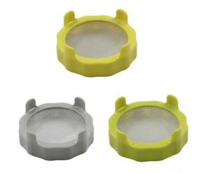 Couvercle de germination en plastique avec maille en acier inoxydable pour pots à large ouverture pour cultiver de la luzerne et des germes de salade pour une utilisation à la maison, facile à