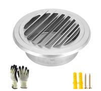 Couvercle de grille d'aération circulaire, Grille de ventilation murale ronde et plate avec maille 70-200 mm(100Mm - 3.9In)