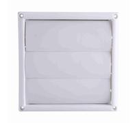 Couvercle de grille d'aération, grille de ventilation de conduit mural en plastique à 3 rabats avec filet, couvercle d'aération de sèche-linge extérieur carré universel pour salle (20 x 20 cm)