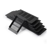 Couvercle de grille de ventilation, 1 grille d'aération rectangulaire en alliage d'aluminium noir, en maille respirante, for armoire à chaussures, placard, ventilation(80x400mm)