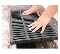 Couvercle de grille de vidange de poids lourd à taille, tamis à base de résine pour égouts de garage et à usage extérieur, conception antidérapante avec des lacunes étendues empêche les colmatoires, e
