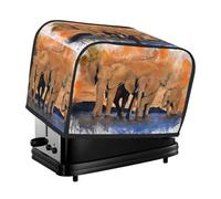 Couvercle de grille-pain à motif éléphants artistiques, pour petits appareils de cuisine, adapté pour la décoration de table à manger à la maison