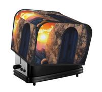 Couvercle de grille-pain vide Tomb Sunrise 4 tranches - Imperméable à l'eau et à la poussière en tissu Oxford avec poche latérale pour petits appareils de cuisine