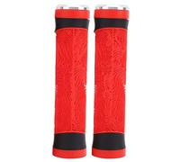 Couvercle de guidon de vélo antidérapant Embouts de guidon en silicone Conception ergonomique Toucher confortable Conduite agréable Calibre 22 mm Cyclisme (Rouge)