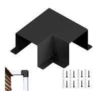 Couvercle de kit de câbles - Douille coudée plate à 90 degrés en acier - Pièce décorative robuste en métal - 8 vis - Tuyaux d'expansion inclus - Pompe à chaleur divisée HVAC - Système de conduit