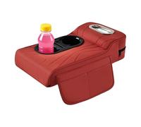 Couvercle De La Console Centrale De La Voiture - Coussin en Cuir Rehaussé pour Repose-bras,Coussin D'accoudoir Multifonctionnel En Simili Cuir Avec Porte-Gobelet - pour Camping-car Camion Berline Véhi