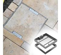 Couvercle de lavabo en acier inoxydable 304 robuste pour une utilisation en extérieur - Couvercle encastré avec poignées cachées, parfait pour cour, jardin et autoroutes (30 x 30 x 5 cm)