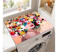 Couvercle de Laveuse ou de Sécheuse Floral 3D Flowers Printed Absorbent Tablecloth Quick Drying Protective Cover Household Refrigerator Microwave Oven All Purpose Mat (Couleur 1,50x50cm)