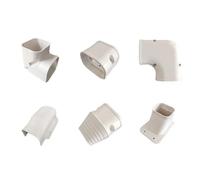 Couvercle de ligne décoratif en PVC pour climatisation, entrée murale, coude plat à 90 °, raccord et embout, blanc résistant aux intempéries de -30 °C à 150 °C
