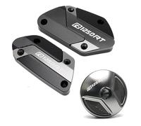 Couvercle De Liquide Frein Moto Couvercle Réservoir Liquide d'embrayage Frein Avant en Aluminium Et Bouchon Remplissage D'huile Moteur pour R1250RT 2018-2024(Gray,3 Pieces)