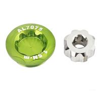 Couvercle de manivelle compact en aluminium M20 pour vélo de route avec outil hexagonal M6 pour une résistance efficace à la poussière et un fonctionnement fluide du pédalier (vert)
