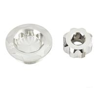 Couvercle de manivelle pour pédalier creux M20 fabriqué à partir d'alliage d'aluminium avec outil hexagonal M6 pour soutenir l'inspection et l'entretien du pédalier (argent)