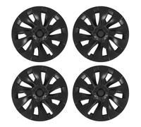 Couvercle de moyeu de Roue de 18 Pouces, Garniture de Protection de Jante complète, Ensemble d'enjoliveurs symétriques pour 4 pièces de Roue de 18 Pouces (Noir Mat)