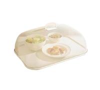 Couvercle de Nourriture 1pc Household Vegetable Cover Square Stainless Steel Food Cover Breathable Meal Accessories(Rectangle-Beige)