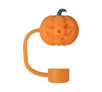 Couvercle de paille d'Halloween pour tasse, couvercle de paille en silicone pour gobelet de 30 et 40 oz avec poignée, embouts de paille réutilisables de 10 mm et 0,4 po pour cadeaux (4x4x1cm)