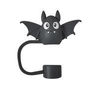 Couvercle de paille d'Halloween pour tasse, couvercle de paille en silicone pour gobelet de 30 et 40 oz avec poignée, embouts de paille réutilisables de 10 mm et 0,4 po pour (Dark Blue, 4x4x1cm)