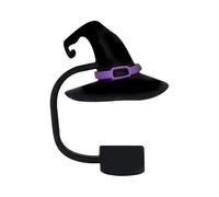 Couvercle de paille d'Halloween pour tasse, couvercle de paille en silicone pour gobelet de 30 et 40 oz avec poignée, embouts de paille réutilisables de 10 mm et 0,4 po pour cadeaux (4x4x1cm)