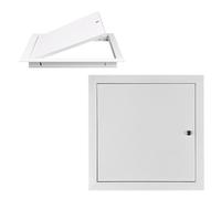 Couvercle de panneau d'accès for cloisons sèches/plafond/mur/grenier en métal blanc, panneau d'accès électrique et de plomberie verrouillable dissimulé(300x300mm/11.8x11.8in)