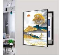 Couvercle de panneau électrique monté caché boîte de compteur électrique peinture décorative créative amovible boîte à fusibles couvercle armoire, E, 50 x 60 cm