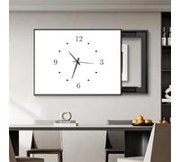 Couvercle De Panneau Électrique Mural avec Horloge, Installation Simple Cache Tableau Electrique Art Mural Boîte À Compteurs Chambre À Coucher(Black 4,45 * 35cm/17.7 * 13.7in)