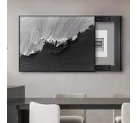 Couvercle De Panneau Électrique Mural, Électrique Décoratif Intérieur Cacher Le Compteur, pour Coffret de Distribution Caché Démontable(Black 2,70 * 50cm/27.5 * 19.7in)