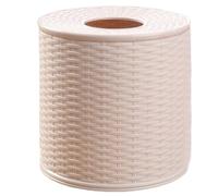 Couvercle de papier toilette rond imitation rotin, boîte à mouchoirs en plastique étanche, couvercle de rouleau de papier toilette, rangement d'un seul rouleau et mouchoirs pour salle de bain, table à