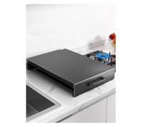 Couvercle de plaque cuisson à gaz, support cuisinière, avec poignées, résistant la chaleur for optimiser l'espace votre cuisine(Black,35x45x7cm)