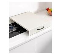 Couvercle de plaque cuisson à gaz, support cuisinière, avec poignées, résistant la chaleur for optimiser l'espace votre cuisine(Milk,35x40x7cm)