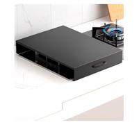 Couvercle de plaque cuisson à gaz, support cuisinière, protection, couvercle brûleur avec pieds antidérapants, for agrandir l'espace votre cuisine électrique(Black,35x48x9cm)