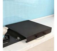 Couvercle de Plaque Cuisson Gaz, Couvercles Universels Plaques Cuisson Gaz 4 Feux Faciles Nettoyer pour Logements Locatifs, Petites Maisons, Plans Travail Cuisine(Black,L13.78xW17.72xH2.76IN)