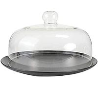 Couvercle de plaque en verre borosilicaté élevé avec plateau, anti-éclaboussures d’huile domestique pour micro-ondes, aliments et dôme de gâteau - 20cm