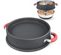 Couvercle de poêle compatible avec four Omnia Camping - Système de couvercle de cuisson 2 en 1 en instance de brevet en aluminium avec revêtement antiadhésif PTFE - Idéal pour bacon, œufs, saucisses