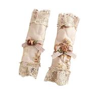 Couvercle de poignée en dentelle, 2 pièces, gants bouton porte réfrigérateur, Double, four, armoire cuisine, accessoires décoration placard Housse de Poignée de Réfrigérateur(S-Short brown)