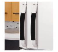 Couvercle de poignée porte réfrigérateur, 4 pièces, décor d'appareil cuisine, four, protecteur bouton antidérapant Housse de Poignée de Réfrigérateur(Black)