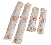 Couvercle de poignée traction for accoudoir réfrigérateur, Double porte simple, housse anti-poussière, bande dentelle brodée, gant for Housse de Poignée de Réfrigérateur(Grey)