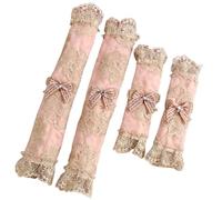 Couvercle de poignée traction for accoudoir réfrigérateur, Double porte simple, housse anti-poussière, bande dentelle brodée, gant for Housse de Poignée de Réfrigérateur(Pink)