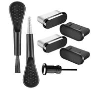 Couvercle de port de chargeur - Accessoire anti-poussière pour téléphone, kit de nettoyage à brosse douce | Détails du matériau flexible, protection extérieure et quotidienne des appareils mobiles
