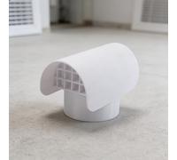 Couvercle de port d'échappement en PVC de 7,6 cm pour conduits de ventilateur de radon - Bouchon d'aération résistant aux intempéries avec moustiquaire - Protection de conduit de fumée de toit 3,5OD