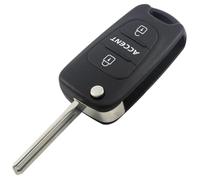 Couvercle de Porte-clés d'entrée sans clé à 3 Boutons, pour Hyundai, Accent, boîtier d'alarme de Voiture, 10 pièces/lot, Coque de clé télécommande Pliable(1)