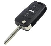 Couvercle de Porte-clés d'entrée sans clé à 3 Boutons, pour Hyundai, Accent, boîtier d'alarme de Voiture, 10 pièces/lot, Coque de clé télécommande Pliable(2)