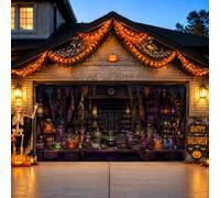 Couvercle de porte de garage pour sorcière, apothicaire, bouteilles sur le | Thème apothicaire de sorcière, bannière de porte de garage, intérieur de boutique mystique, atmosphère fantastique sombre