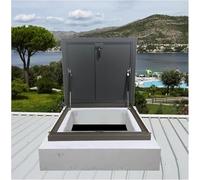 Couvercle de porte de sous-sol étanche en acier galvanisé avec joint d'étanchéité - Trappe de plafond pour grenier - 64 x 89 cm - Aucune fuite de pluie