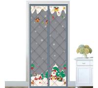 Couvercle de porte thermique,Couvercle de porte à isolation thermique | Santa Flocon de neige Bell Housse de porte de renne d'arbre de Noël pour la maison, le balcon, l'intérieur, l'évent