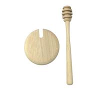 Couvercle de pot à miel en bois avec cuillère/fouet à miel en bois