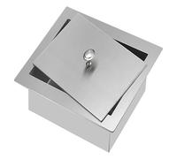 Couvercle De Poubelle Encastré pour Armoire De Cuisine, Couvercle De Poubelle Encastré pour Comptoir, Couvercle Carré en Acier Inoxydable, Argent, 30 × 30 Cm,Silver-18×18CM