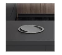 Couvercle de poubelle rond en acier inoxydable 304, couvercle à rabat d'équilibrage, design encastré, œillet de poubelle à surface brossée pour cuisine, salle de bain et plan de travail(19cm)