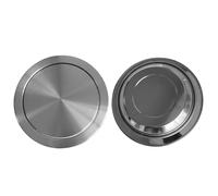 Couvercle de poubelle rond en acier inoxydable - Couvercle de comptoir de cuisine de 23,8 cm avec rabat pivotant intégré pour déchets alimentaires et épluchures de légumes 304