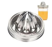 Couvercle de presse-agrumes pour bocal - Poignée en acier inoxydable réutilisable - Presse-agrumes manuel - Bouchon anti-fuite pour bouteille en verre
