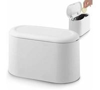Couvercle De Presse Poubelle Rubbish Dustbin Push Trash Can Table Poubelle Blanche Mini Corbeille De Comptoir Petite Poubelle De